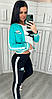 Жіночий стильний спортивний костюм Nike бірюза трійка з футболкою (Найк трикотаж двуниткаТуреччина), фото 6