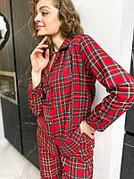 Нічні піжами. Жіночий домашній одяг червоного кольору. Комплект для сну., фото 6