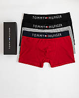 Мужские трусы Tommy Hilfiger 3 штук набор мужских качественных трусов боксеров томми в подарочной коробке