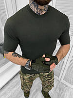 Армейская футболка олива зсу, тактическая футболка олива хлопок, военная футболка хаки тактическая ui890