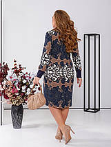 Плаття з трикотажу тканина високої якості з гарними візерунками розміри батал, фото 5