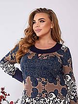 Плаття з трикотажу тканина високої якості з гарними візерунками розміри батал, фото 4