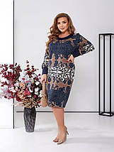 Плаття з трикотажу тканина високої якості з гарними візерунками розміри батал, фото 2