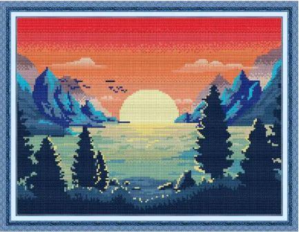 Набір для вишивання за нанесеною на канву схемою"Morning Glory". AIDA 14CT printed, 39*31 см