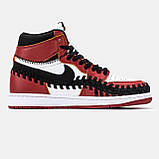 Чоловічі кросівки Nike Air Jordan 1 Retro High x Union L.A Red Black White, червоні шкіряні високі кросівки найк аір джордан 1 аїр, фото 4