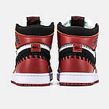 Чоловічі кросівки Nike Air Jordan 1 Retro High x Union L.A Red Black White, червоні шкіряні високі кросівки найк аір джордан 1 аїр, фото 6