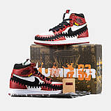 Чоловічі кросівки Nike Air Jordan 1 Retro High x Union L.A Red Black White, червоні шкіряні високі кросівки найк аір джордан 1 аїр, фото 2