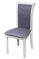 Дерев'яний стілець Сімпл Біло-сірий обідній з м'яким сидінням та високою м'якою спинкою для дому Мікс Меблі