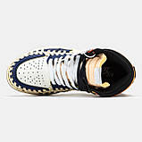 Чоловічі кросівки Nike Air Jordan 1 Retro High x Union L.A Blue White Red, шкіряні високі кросівки найк аір джордан 1 ретро аїр, фото 8