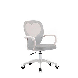 Крісло поворотне комп'ютерне Stacey сірий / білий каркас Intarsio для дівчинки