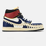 Чоловічі кросівки Nike Air Jordan 1 Retro High x Union L.A Blue White Red, шкіряні високі кросівки найк аір джордан 1 ретро аїр, фото 4