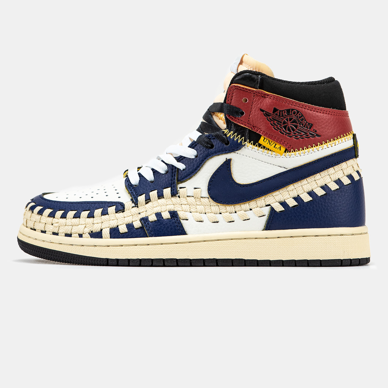 Чоловічі кросівки Nike Air Jordan 1 Retro High x Union L.A Blue White Red, шкіряні високі кросівки найк аір джордан 1 ретро аїр, фото 1