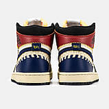 Чоловічі кросівки Nike Air Jordan 1 Retro High x Union L.A Blue White Red, шкіряні високі кросівки найк аір джордан 1 ретро аїр, фото 6