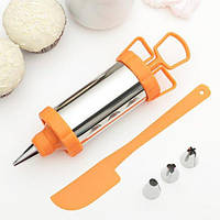 Шприц кондитерський — 4 насадки + лопатка АП001М Арт.40281 А-плюс