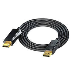 Кабель DisplayPort - HDMI 4K 30Гц 1.7м однонаправлений позолочений all