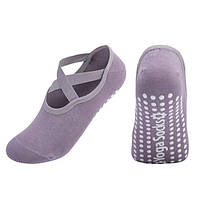 Нескользящие носки для йоги и пилатеса Yoga Socks 35-39 размер Фиолетовые