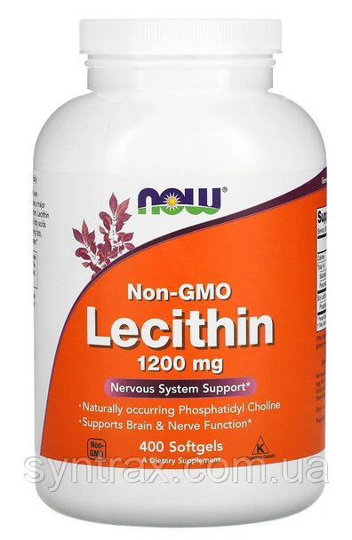 Now Foods Lecithin 1200 мг — 400 софтгель соєвий лецетин