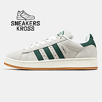 Женские кроссовки Adidas Campus Crystal Dark Green, Серые Кеды Адидас Кампус, Originals campus 00s cloud