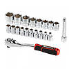Набір головок 1/2" 8-32 мм, подовжувач, 72 зубці, 20 од., Cr-V STORM INTERTOOL ET-8016, фото 3