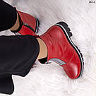 Червоні жіночі шкіряні черевики 36-23 см, фото 2