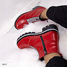 Червоні жіночі шкіряні черевики 36-23 см, фото 4