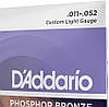 Струни для акустичної гітари D'Addario EJ26 Phosphor Bronze Custom Light (11-52), фото 4