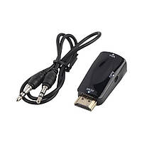 Конвертер HDMI в VGA+ аудіо (шт.HDMI- гн.VGA+ гн.3,5мм) +шнур AUX
