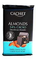 Шоколад черный с миндалем Сachet, 300 грамм