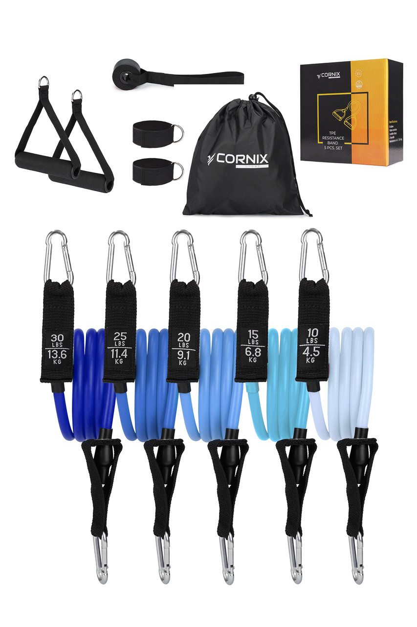 Набір трубчастих еспандерів Cornix 5 шт 4.5-13.6 кг XR-0254, фото 1