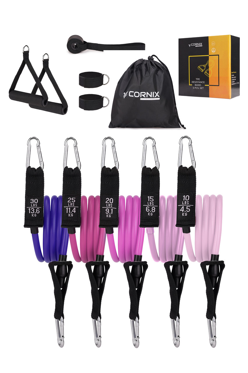 Набір трубчастих еспандерів Cornix 5 шт 4.5-13.6 кг XR-0258