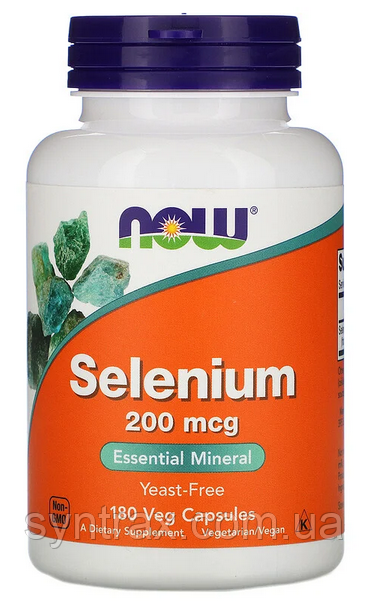 Now Foods SELENIUM 200 мкг 180 веганських капс селен