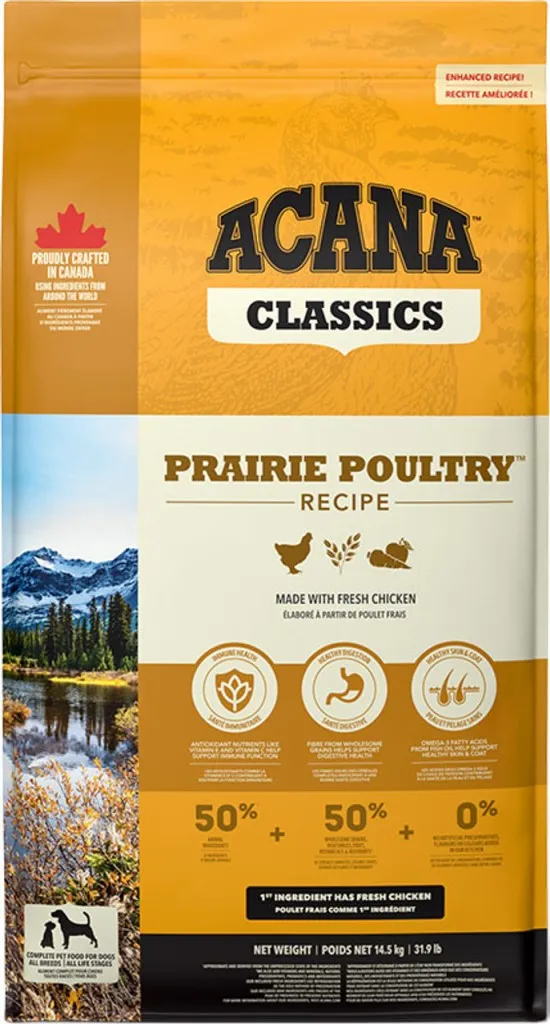 Acana Prairie Poultry Recipe (Акана Прерія Поултрі) сухий корм для собак усіх порід із куркою