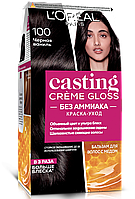 Краска уход для волос L'Oreal Paris Casting Creme Gloss тон 100 "Чёрная ваниль"