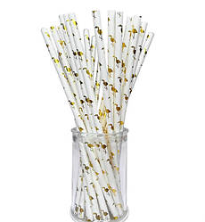 Паперові трубочки для напоїв "Фламінго" (25 шт.)