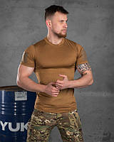Тактическая потоотводящая военная футболка койот, Футболка влагоотводящая армейская одежда для ВСУ