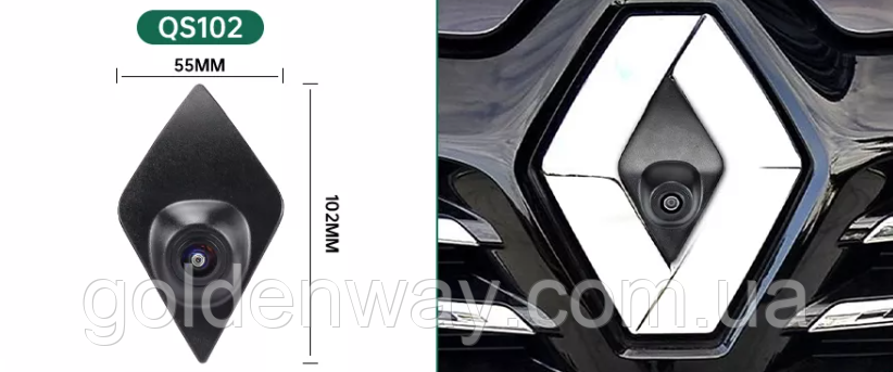 Передня фронтальна камера GreenYi AF102 AHD 1080P для Renault Megane 2 Clio 4 RS Master 3 Kadjar Scenic Fluence Captur Trafic, фото 1