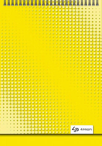 Блокнот 4Profi на спіралі Color office, yellow, 40 аркушів, формат А6, фото 1