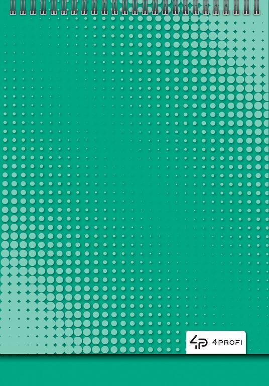 Блокнот 4Profi на спіралі Color office, green, 40 аркушів, формат А6