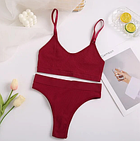 Спортивний комплект жіночої білизни зі стрінгами S-M, Червоний