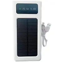 УМБ Power Bank Solar 50000mAh повербанк 4 в 1 із сонячною панеллю, екраном, ліхтариком White