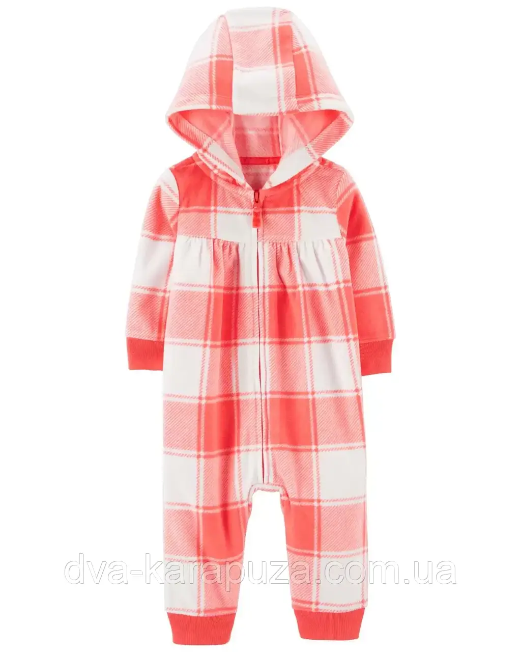 Теплый флисовый человечек комбинезон с капюшоном для девочки известного бренда США, 18 мес!, фото 1
