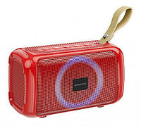 Портативна колонка Bluetooth 5.1 Borofone BR17. FM-Radio бездротова з кольоровим підсвічуванням. Red
