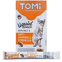 TOMi Liquid Snack Malt & Hairball ТОМИ жидкое лакомство стики для котов с выведением шерсти с солодом (467169)