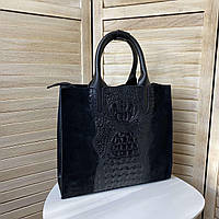 Женская сумка замшевая бордовая сумочка из натуральной замши под рептилию красная Черный BuyIT Жіноча сумка