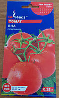 Насіння томат Яна суперранній, низькорослий H=40-60 см. маса 80-100 г.