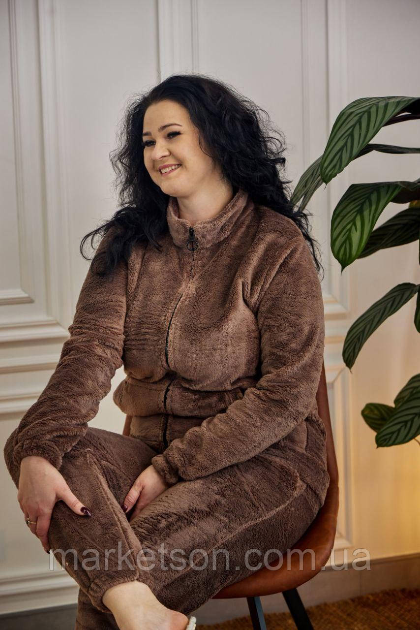 Жіноча піжама махрова домашній костюм на молнії р.M,L,XL2XL