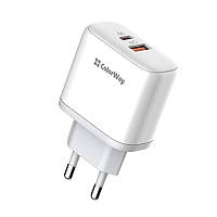 Мережевий зарядний пристрій ColorWay Power Delivery Port PPS USB (Type-C PD + USB QC3.0) (45W) White