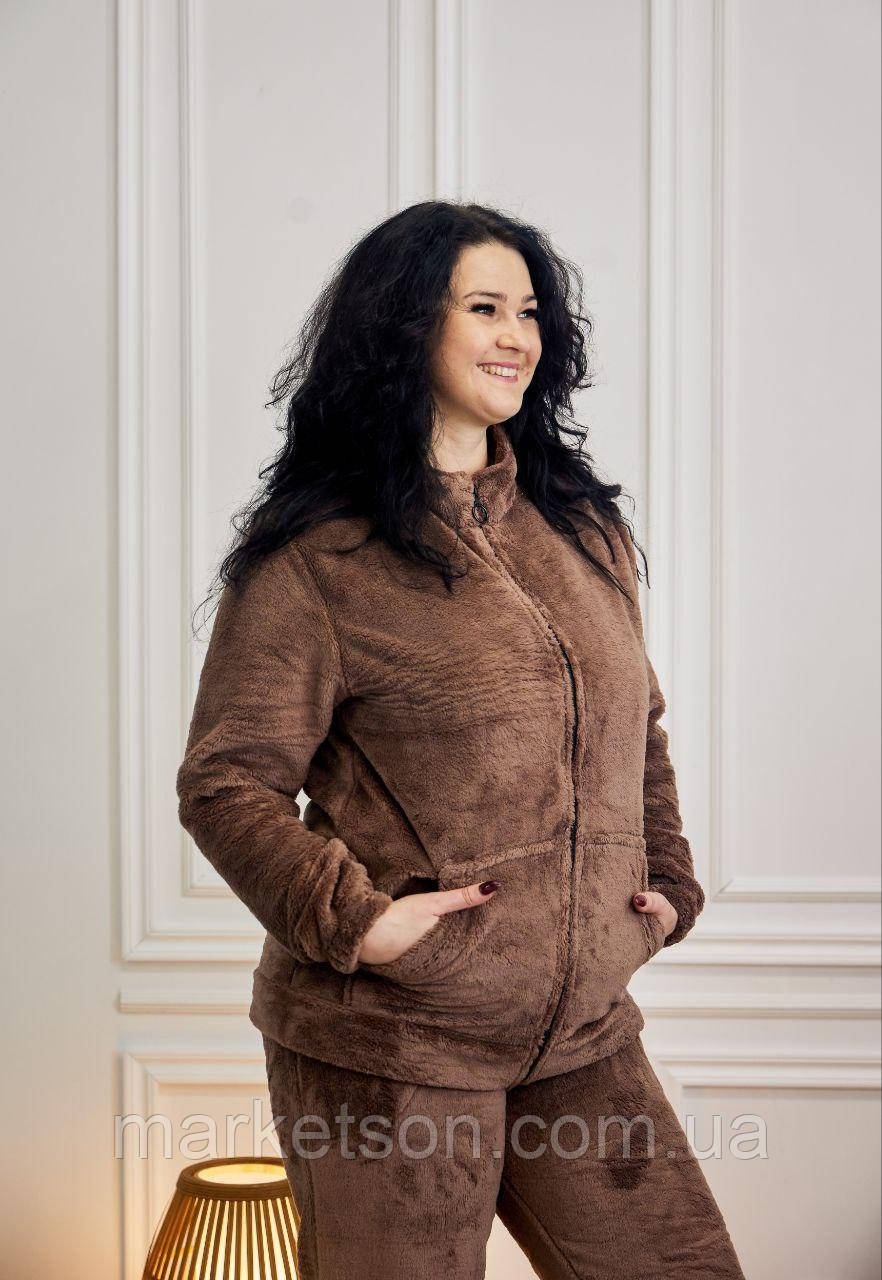 Жіноча піжама махрова домашній костюм на молнії р.M,L,XL2XL