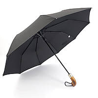 Зонт для стильных мужчин Три слона - с функцией полуавтоматического открытия, классический черный дизайн