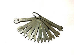 Ключ гайковий ріжковий 3мм - 7.5мм односторонній, набір 10шт. СРСР